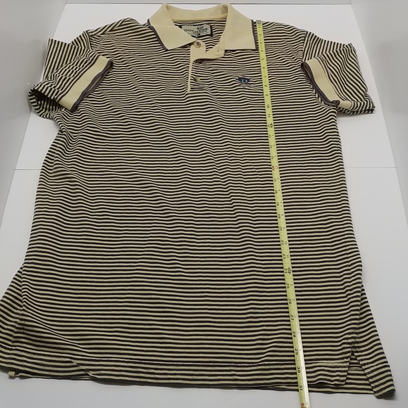Dockers Khakiware men's short sleeve polo shirt large blue/yellow stripes - Picture 8 of 12